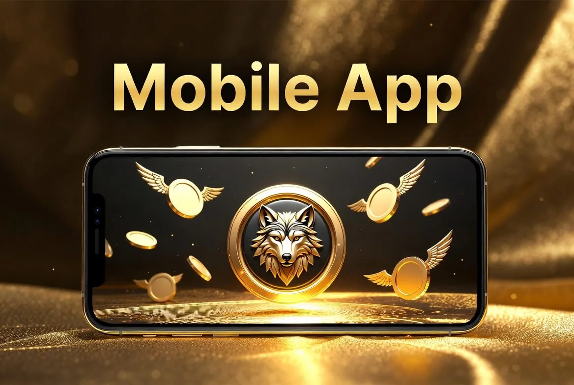 Wolf Winner app download screen showing the Android APK install steps